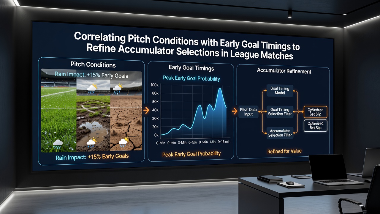 Data charts showing goal timings linked to different pitch conditions