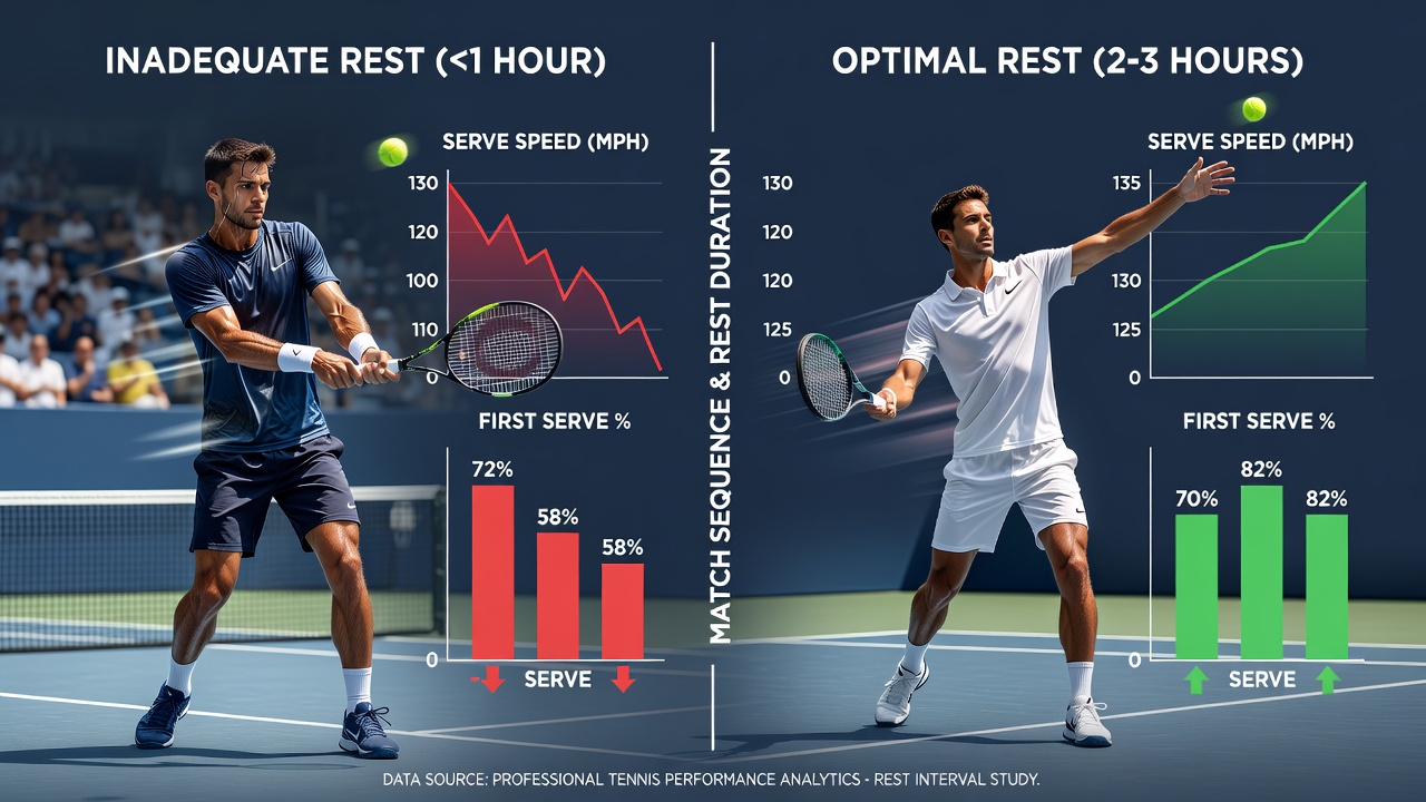 Detailed view of tennis match statistics displayed on a digital scoreboard during a tournament