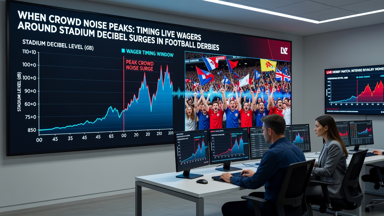 Graph showing decibel level peaks aligned with key moments in a football derby